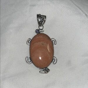 Elegant Silver and Aventurine Stone Pendant